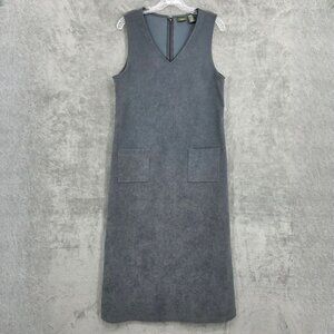 LL Bean Tank Shift Dress 8 Regular Grey Classic Jumper Lagenlook Minimal Capsule